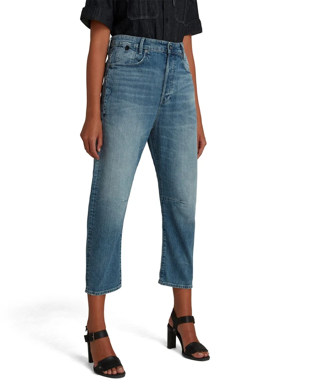 G-Star Women's C-Staq 3D Boyfriend Cropped Jeans, Blue (faded tide D17870-C779-C460), 27W / 30L