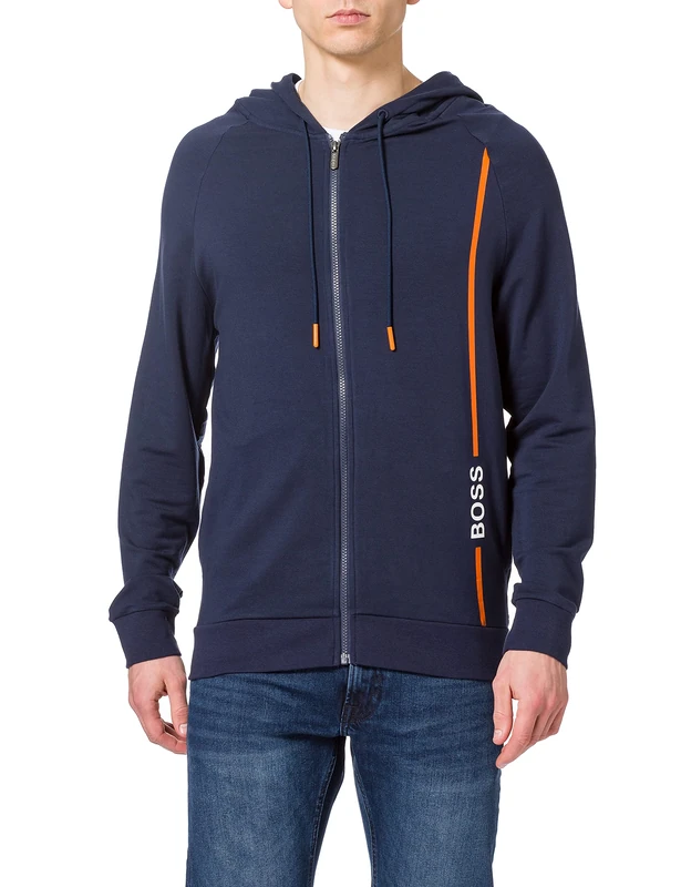 BOSS Men's Fashion Jacket H Hooded Sweatshirt, Dark Blue402, S