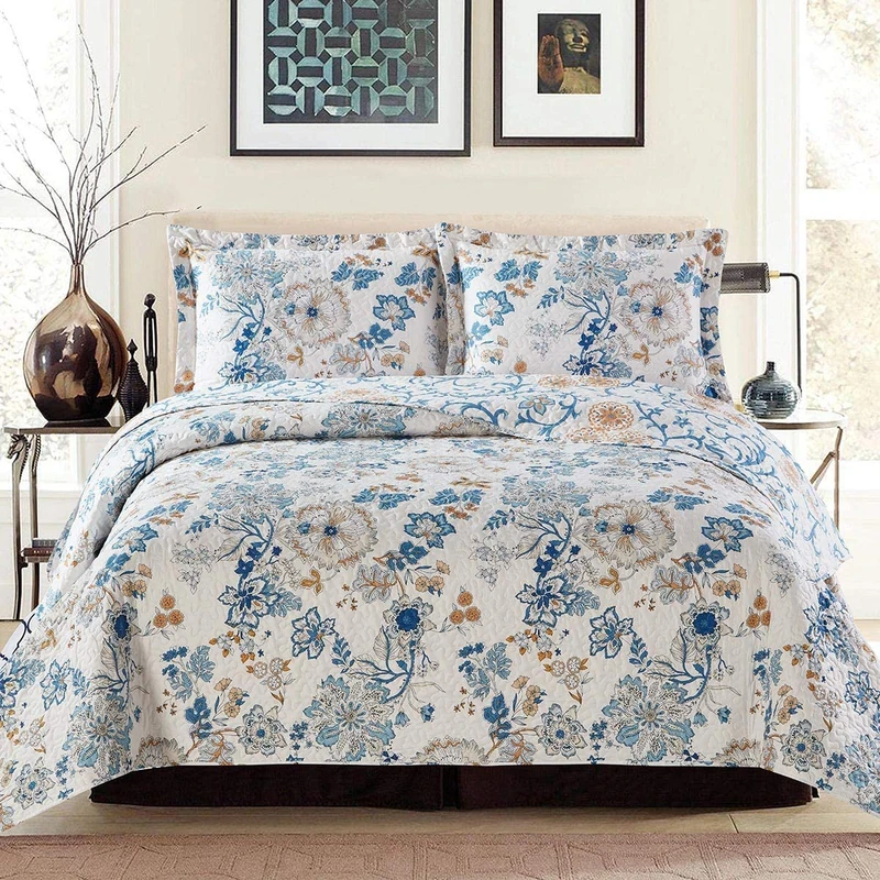 Royal Hotel Layan Oversized Coverlet Set Queen Size – Luxury Queen Quilt Bedspread, All Season Soft Filled Quilts, Breathable Bed Spread Lightweight Comforter, 3 Piece Bedding Set