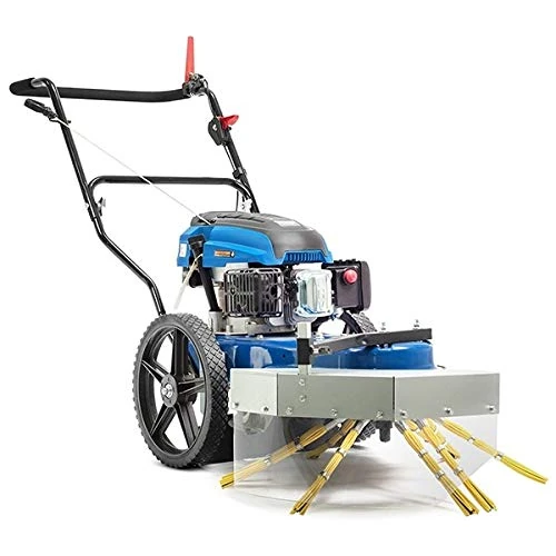 Hyundai 173cc Weed Remover, 70cm Weeder Width, 9 Rugged Brushes, 35.5cm Wheels, 2800rpm, 3kw Petrol Weeder Power Sweeper On Wheels with 3 Year Warranty