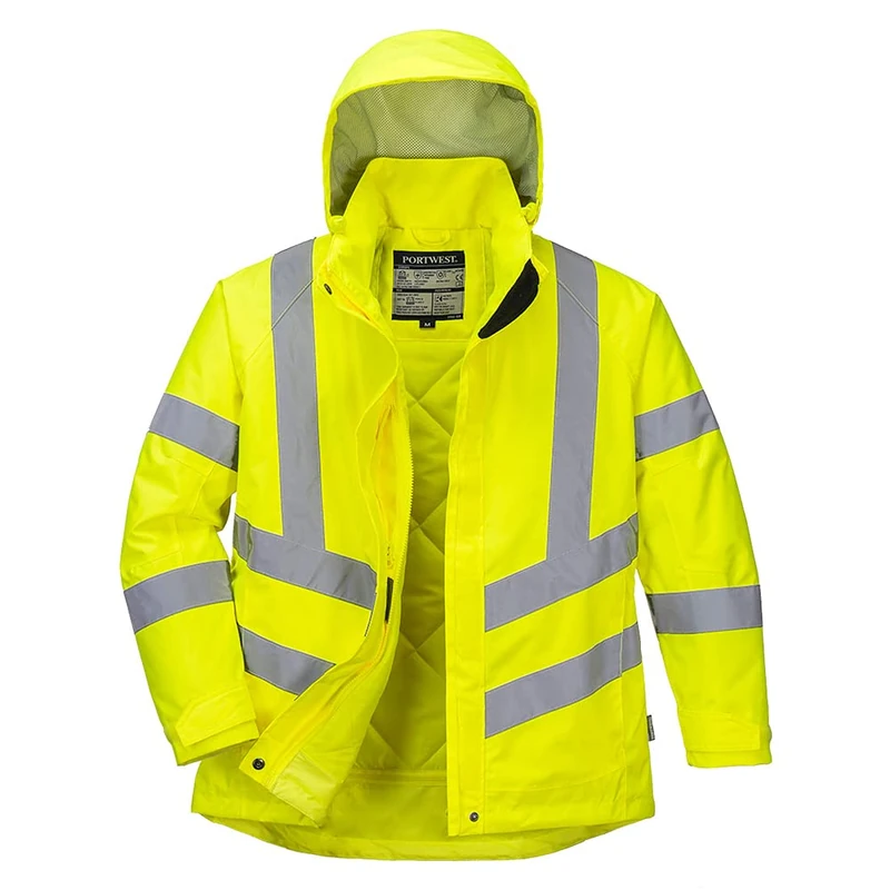 Portwest LW74 Women's Hi Vis Waterproof Jacket - Reflective Insulated Winter Safety Jacket Yellow, XX-Large