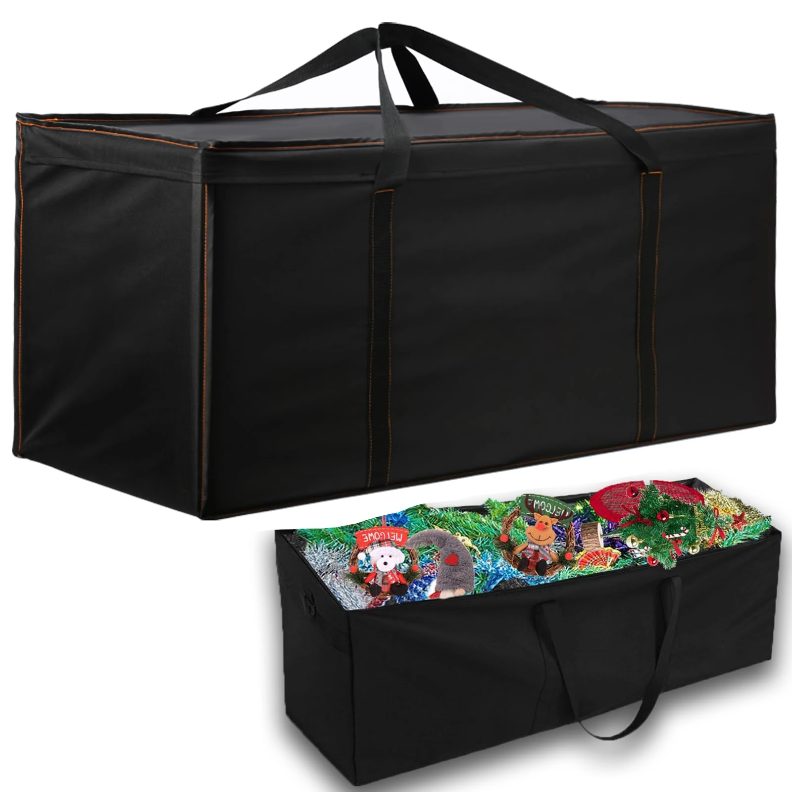 Enzeno Garden Furniture Cushion Storage Bag, 420D Oxford Fabric, Anti-UV Christmas Tree Storage Bag with Carry Handle and Zipper (125x40x55cm)