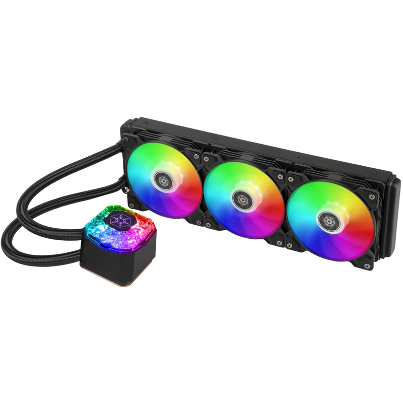 Silverstone IceGem 360 360mm high-performance ARGB AIO liquid cooler with 3 x 120mm ARGB fans - Image 1