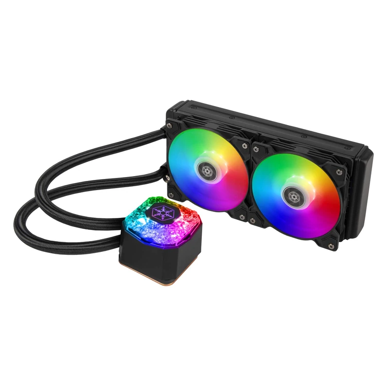SilverStone IceGem 240P, 240mm ARGB AIO liquid cooler with 2 x 120mm ARGB fans, SST-IG240P-ARGB