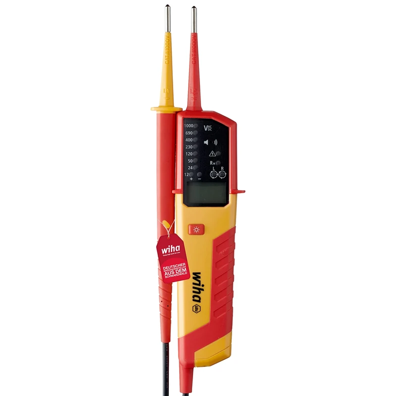 Wiha SB 255-15 Voltage Tester 12-1.000 V AC, CAT IV, Red, (WIH-44319)
