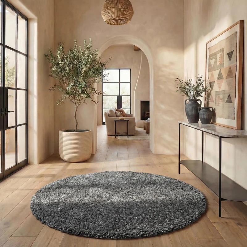 Safavieh Shag Rug for Living Room, Dining Room, Bedroom - August Shag Collection, Short Pile, in Grey, 122 X 122 cm - Image 1