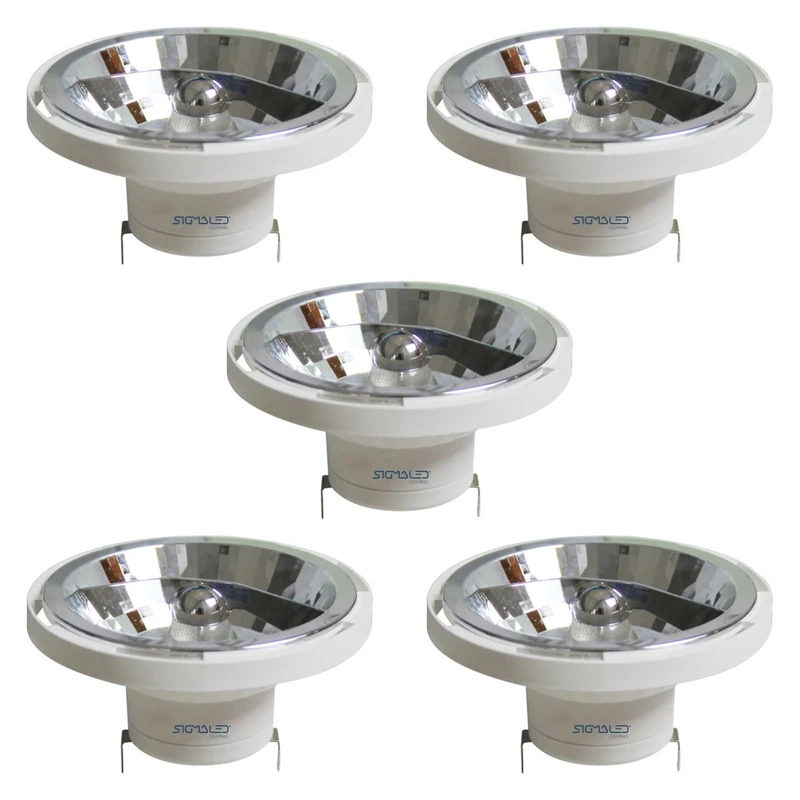 Sigmaled lighting - AR111 G53 LED Spotlight 14W (110W Halogen Equivalent), Warm White Light 3000K, 1000 lumens, 12V AC/DC, 5-Piece Pack