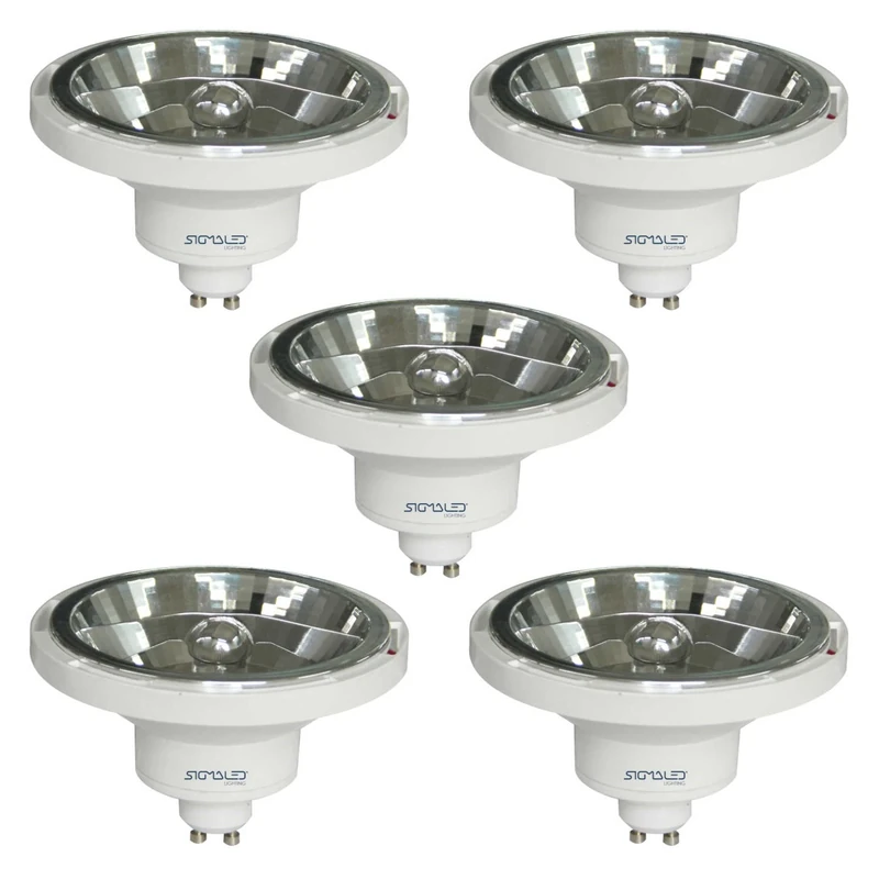 Sigmaled lighting - AR111 GU10 LED Spotlight 14W (110W Halogen Equivalent), Warm White Light 3000K, 1000 lumens, 220V/1240V AC, 5-Piece Pack