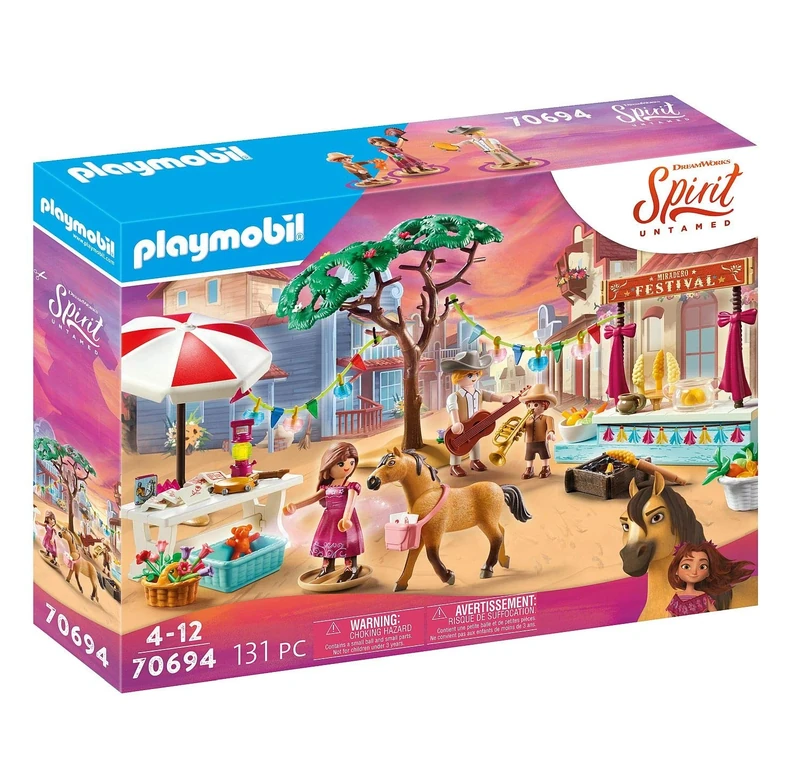 PLAYMOBIL DreamWorks Spirit Untamed 70694 Miradero Festival, for Children Ages 4+