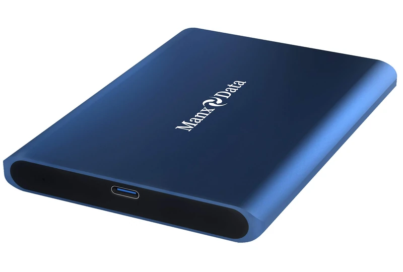 ManxData 512GB Blue USB 3.1 Gen 2 (10 Gbps, Type-C) External Solid State Drive (Portable SSD) Compatible with Windows PC, Mac, Smart tv, XBOX ONE & PS4