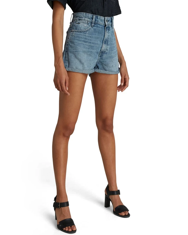 G-Star Women's Tedie Ultra High Denim Shorts, Blue (sun faded ice fog destroyed D17274-B988-C275), 25