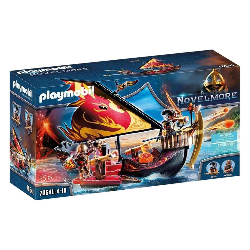 Playmobil 70641 Novelmore Knights Burnham Raiders Fire Ship, Floating, for Children Ages 4+ - Image 1