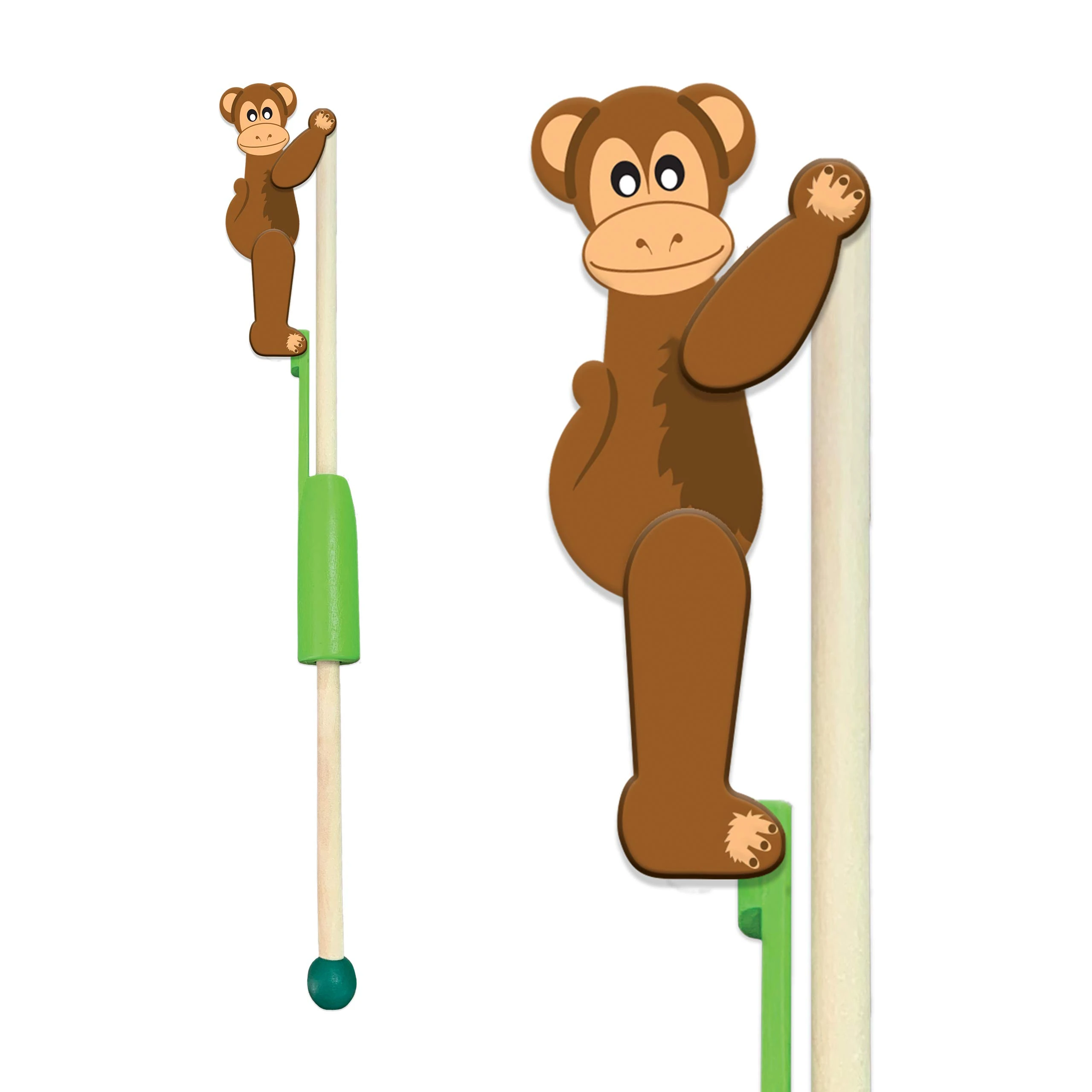 Animal Acrobats - Monkey from Deluxebase. A Wooden Jungle Animal Toy for Toddlers and Kids
