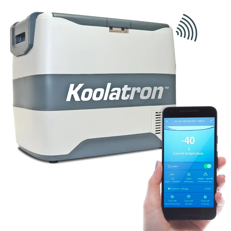 Koolatron Fridge Freezer Electric Cool Box 40L Cooler Box Portable 12v Camping Car Fridge Refrigerator For Campervan Perfect for Road Trips Picnics Travel Compressor Cooling,Range -22 to 10°C Grey