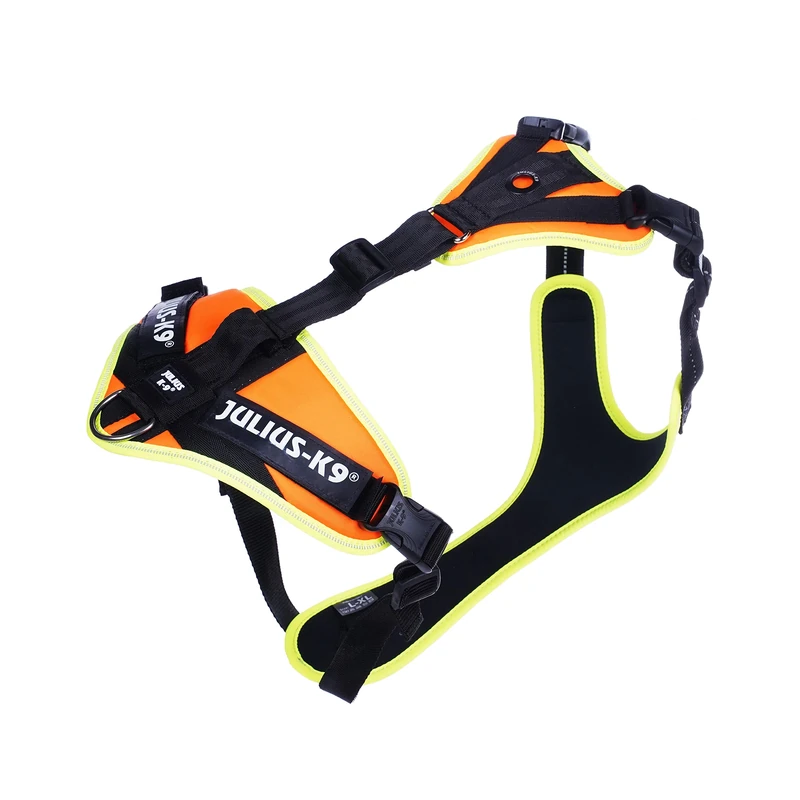 Julius-K9 Mantrailing Harness, Size: L-XL, UV Orange with neon edge