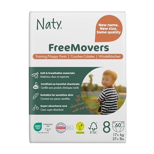 Eco by Naty Pull ups, Nappy Pants, Size 4, 22 Nappies, 8-15 kg, Plant-Based Premium Ecological Nappy