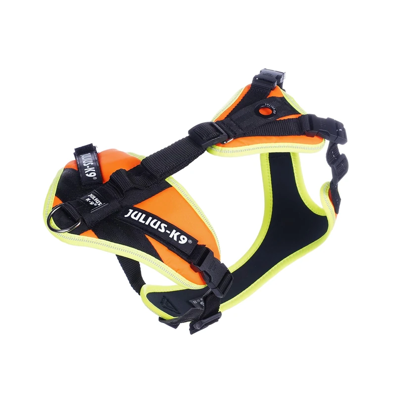 Julius-K9 Mantrailing Harness, Size: XS, UV Orange with neon edge