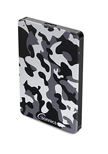 Sonnics 250GB Grey Camo External Portable Hard drive USB 3.0 super fast transfer speed for use with Windows PC, Apple Mac & XBOX 360 Special Edition