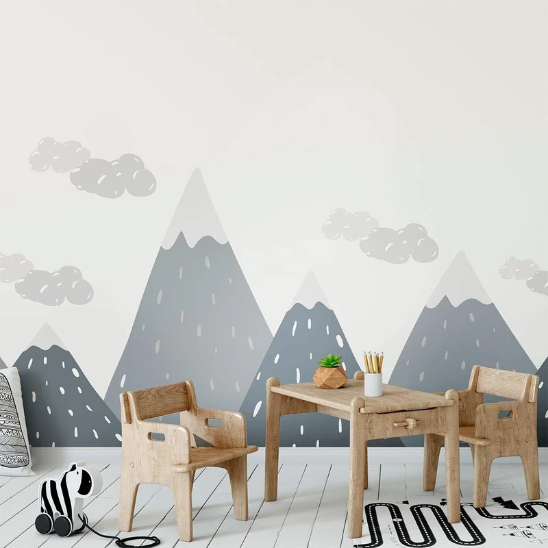 Giant Scandinavian Mountain Wall Sticker for Children 100 x 280 cm Dinka