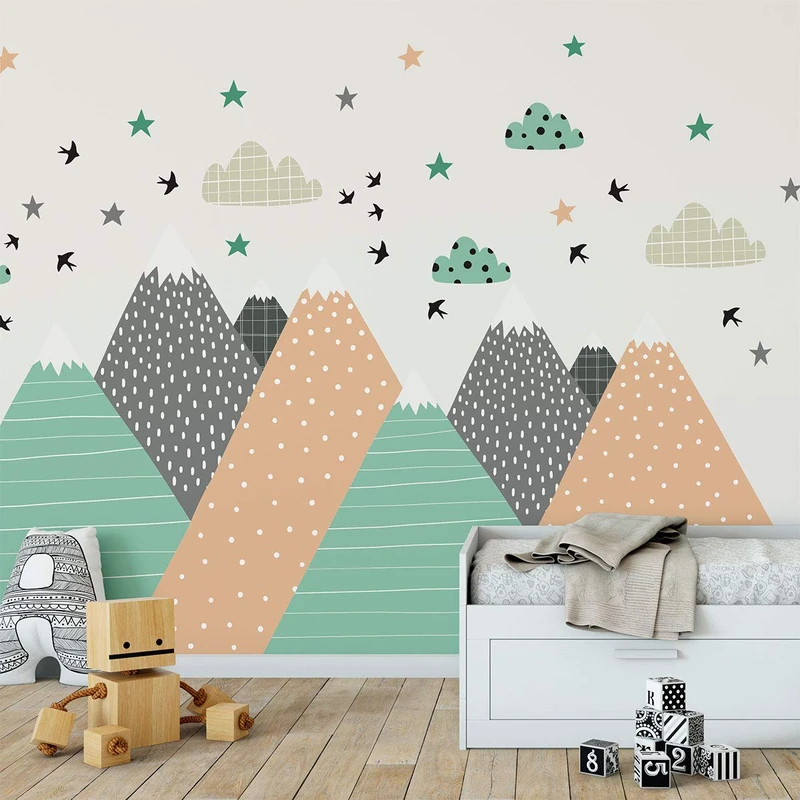Children's Wall Sticker Giant Scandinavian Mountains 70 x 140 cm Darinka