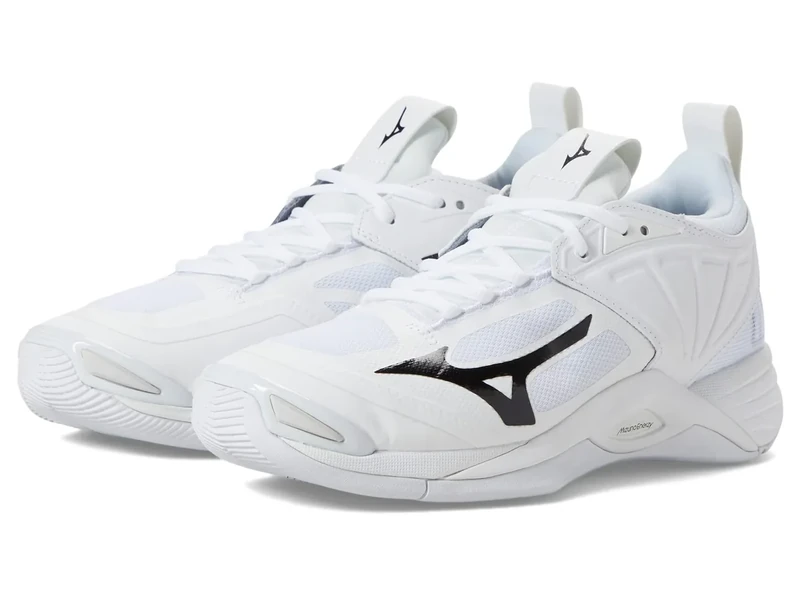 Mizuno Women's Wave Momentum 2 Volleyball Shoe, White/Black, 8.5 UK