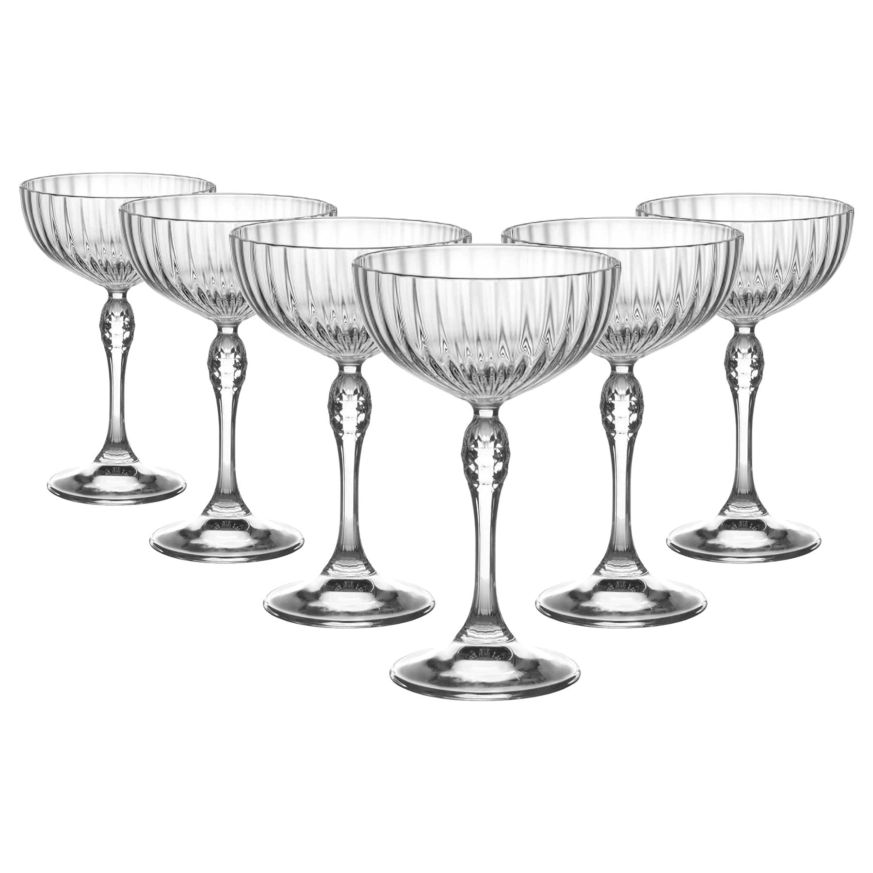 Bormioli 93124 Rocco America'20 Cocktail Cups, Glass, 23cl, 10 x 15.5 x 10 cm