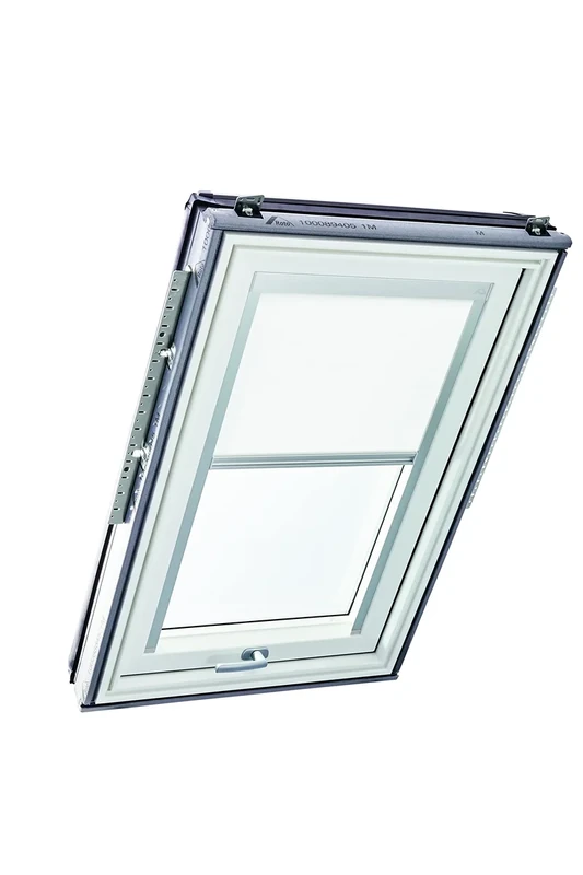 Original Roto Roller Blind Exclusive ZRE Daylight Blind for Roto Roof Windows Guide Rail Silver For Windows Series Designo R6/R8, i8 and Classic 64/84 Size 114/118 | 11/11 Colour White