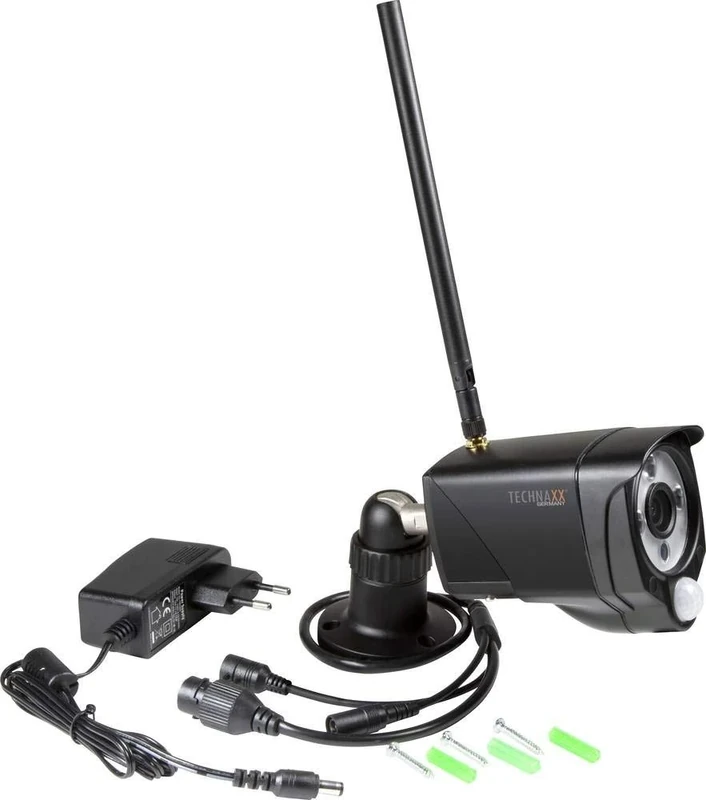 Technaxx WiFi IP Outdoor Camera TX-145 – FullHD 1080p Security Camera, PIR Motion Sensor (120°/8 m), 15m Night Vision, 2-Way Audio, IP66 Weatherproof, 2.4GHz WiFi, Push Alerts, App Control