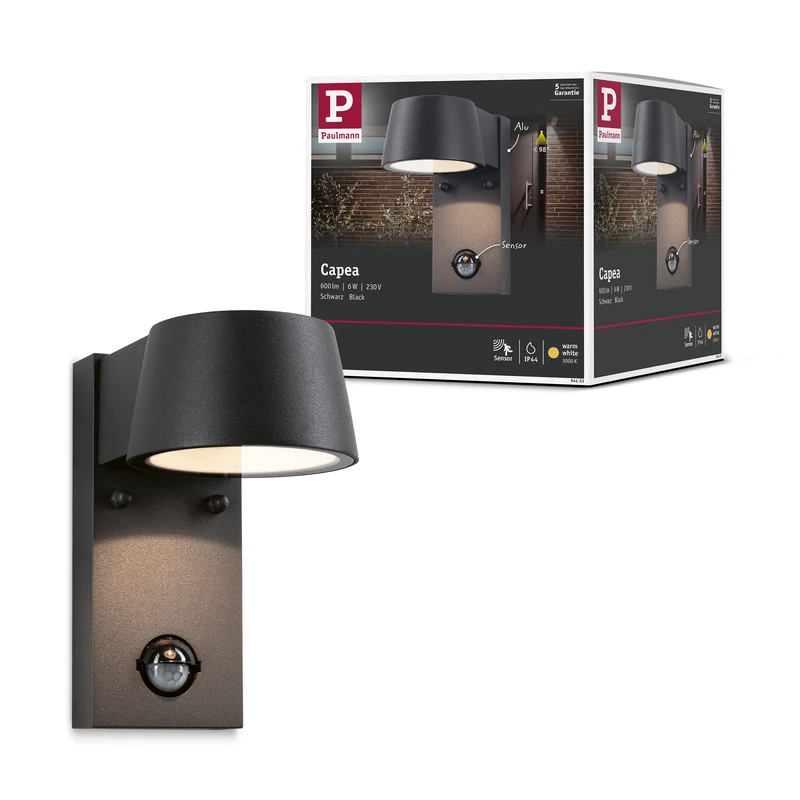 Paulmann Capea 6W LED Outdoor Wall Light with Motion Sensor