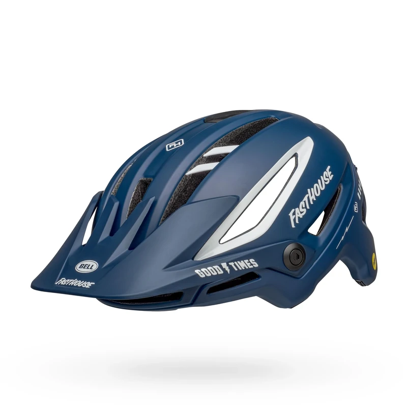 BELL Unisex_Adult Bicycle Helmet, Fasthouse Mat/Gloss Blue/White, S (52-56cm)
