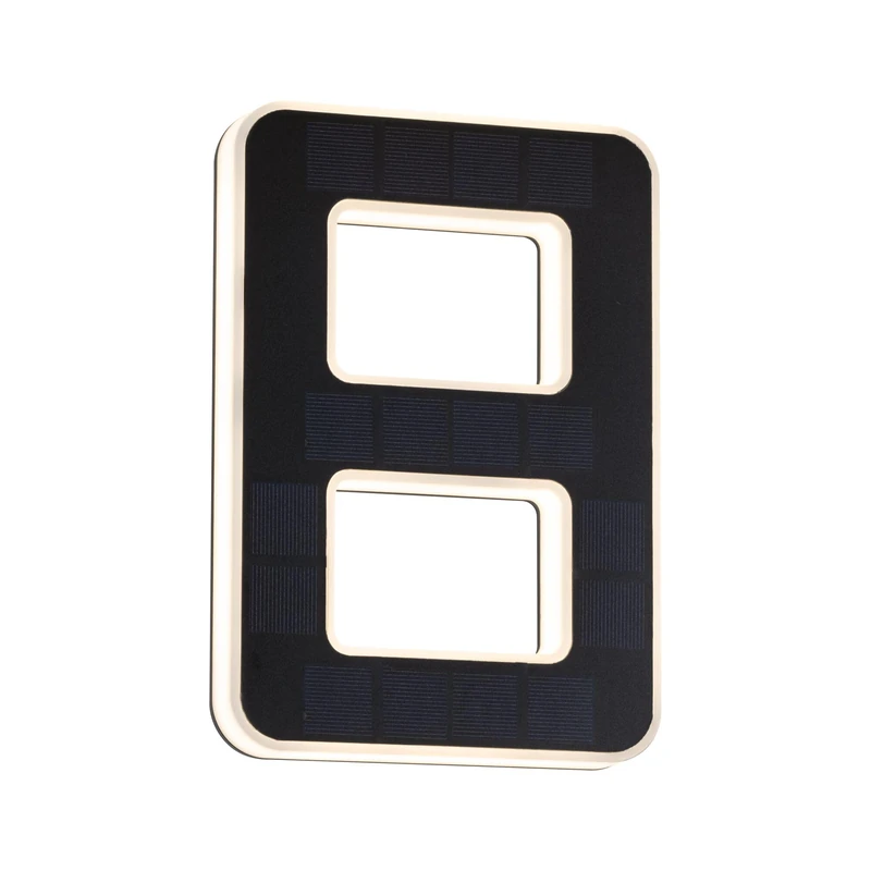 Paulmann 79849 LED Solar House Number 8 IP44 Warm White Replaceable Battery incl. 1x0.2 watt Solar luminaire Black Solar lamp Plastic Solar Light 3000 K