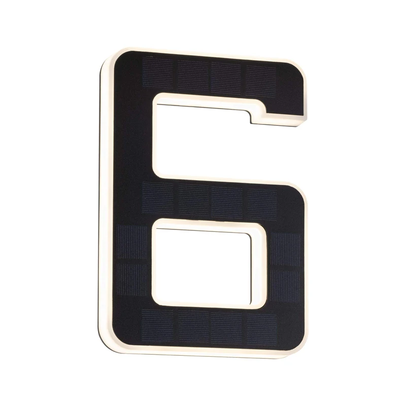 Paulmann LED Solar House Number - Warm White 3000K Black