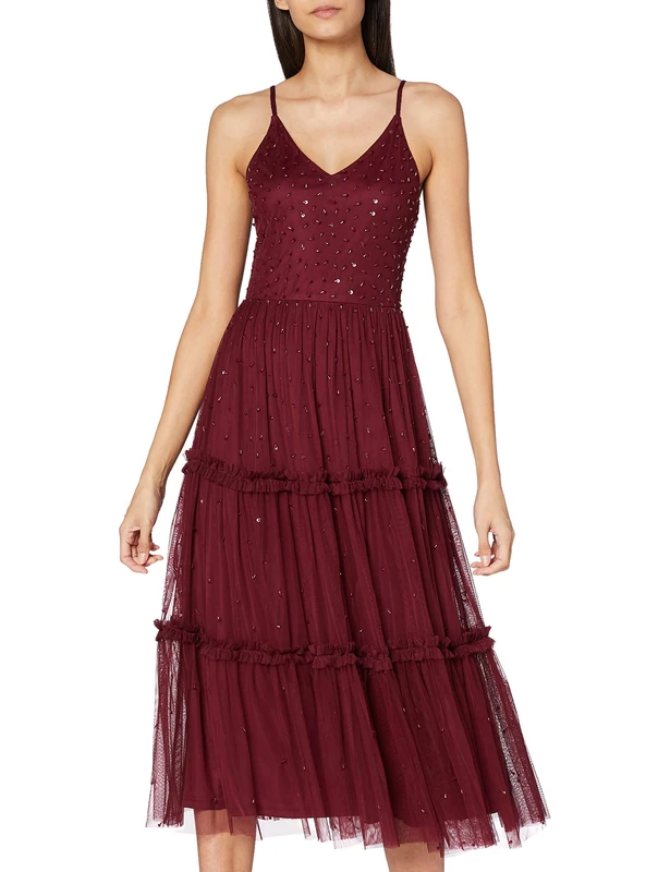 Frock and Frill, FF3011, Burgundy, Size 14