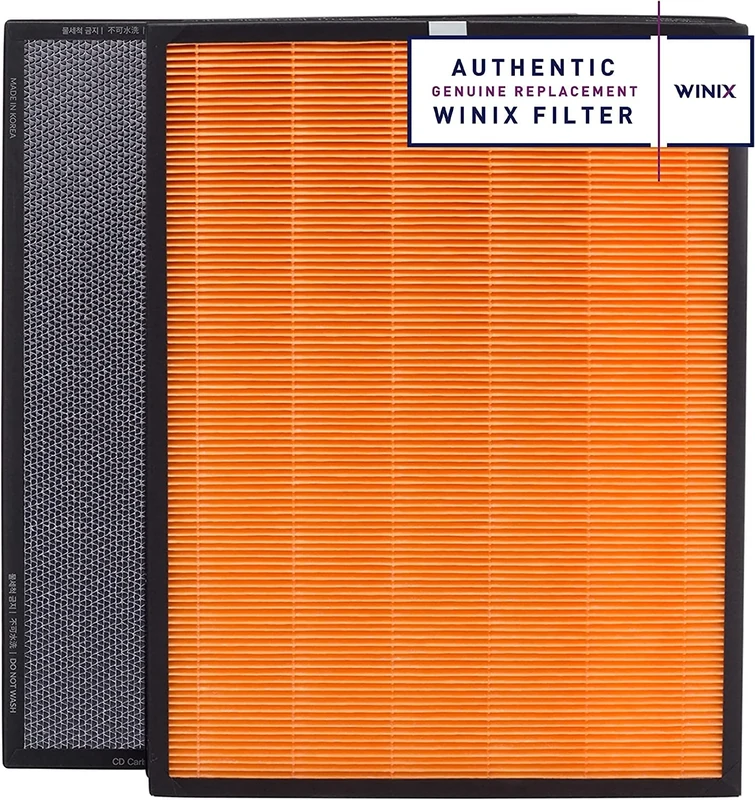 WINIX Replacement Filter T for Air Purifier ZERO Pro and HR1000, Air Purifier HEPA filter (99,999%) and Activated Carbon Pellet filter.