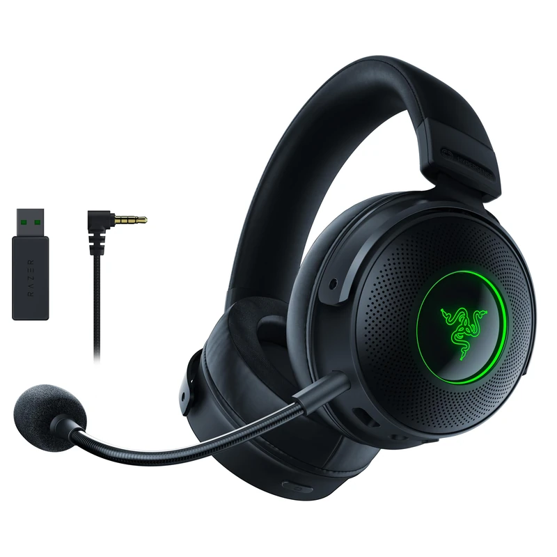 Razer Kraken V3 Pro for PC - Wireless Gaming Headset with Haptic Technology (Sensory Touch Feedback, TriForce 50 mm Drivers, THX Spatial Audio, HyperSpeed Wireless) Black
