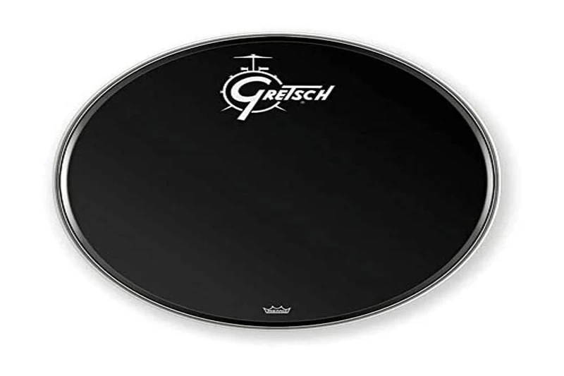 Gretsch Drumhead - Bass Drum Resonant Head - Ambassador - Ebony - 24'' - Logo centred - GRDHEB24