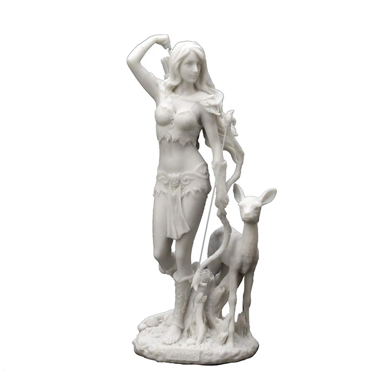 Veronese Design 9 7/8" Tall Resin Cast Marble Finish Artemis Greek Nature Goddess of The Hunt and The Moon Statue