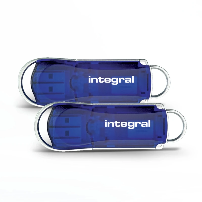 Integral 64GB 2-pack USB 2.0 Flash Drive Courier Blue
