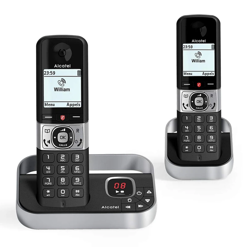 Alcatel F890 Voice Duo Cordless Phone - Black Scallblock