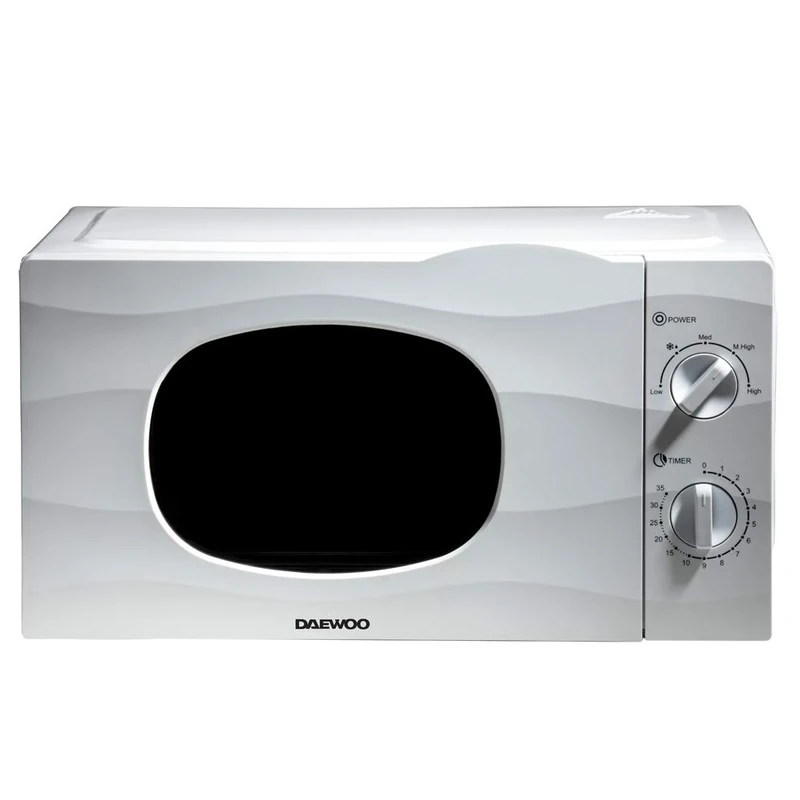 Daewoo 20L, 700W Microwave |Auto Defrost Function |5 Power Settings | 35 Minute Timer Dial | Glass Turntable | - White Wave