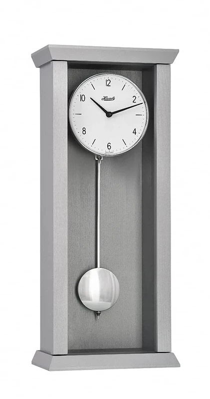 Hermle Wall Clock, Engineered Wood, lightgrey, 57cm x 24,5cm x 10cm