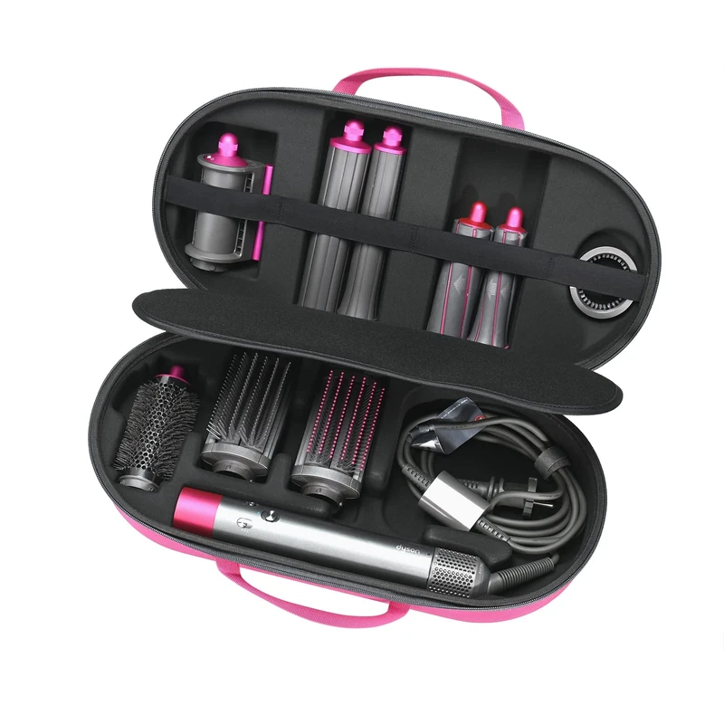 RLSOCO Hard Case for Dyson Airwrap Complete Long/Complete Styler HS05 HS01 - Fits 4pcs Long Barrels or Short Barrels-Pink（Case only,Hair Styler is not Included）