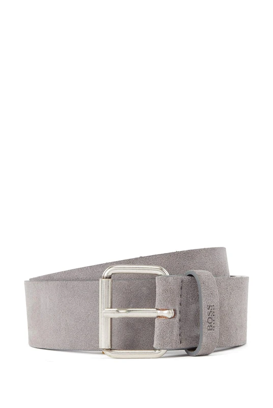 BOSS Mens Serge-Sd Sz40 Suede belt with roller buckle and logo keeper