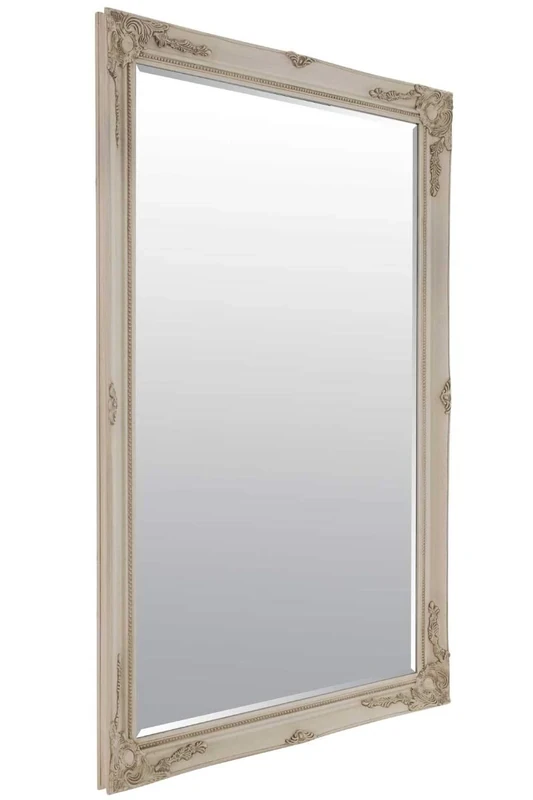 MirrorOutlet Large Ivory/Cream Ornate Shabby Chic Full Length Wall/Leaner Mirror-Rectangular for Lounge,Dining Room,Bedroom, Bathroom and more-170X109cm. UK's Largest Stockist, Wood, 170 x 109