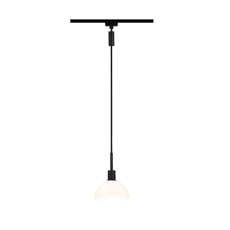 Paulmann 96974 Sarrasani URail Pendant E14 max. 20W dimmable 230V Black matt, Opal Rail System – Choose Any lamp
