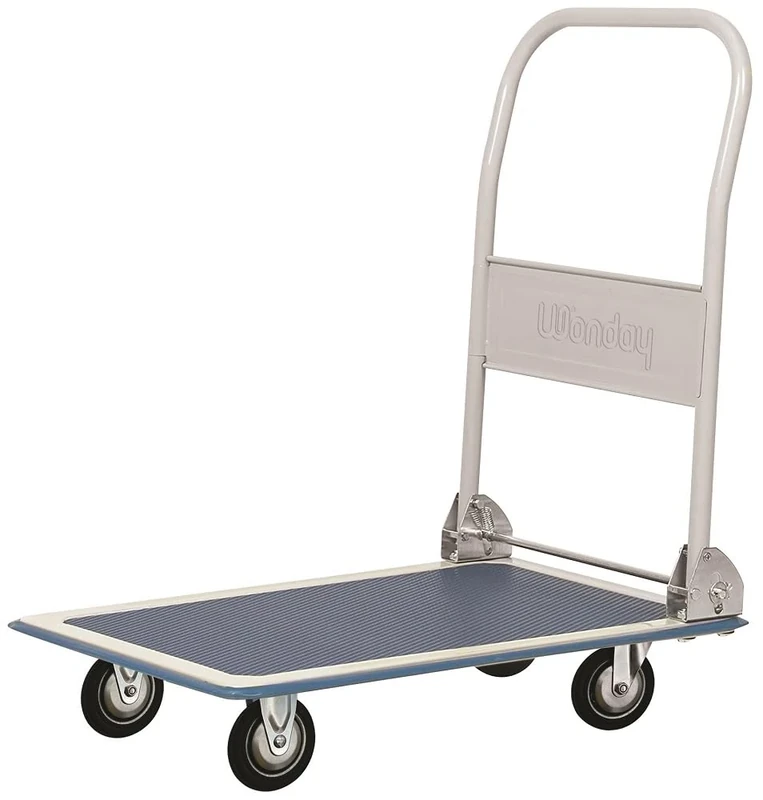 WONDAY Folding Steel Trolley Maximum Load 150 kg – Platform 73 x 47 cm