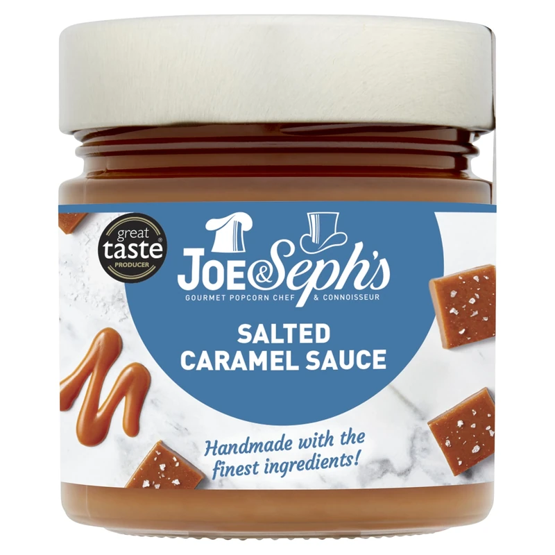 Joe & Seph's Salted Caramel Dessert Sauce (1x230g) Caramel Drizzle, Ice Cream Sauce, Caramel Sauce for Coffee, Vegetarian, Home Baking, Cakes
