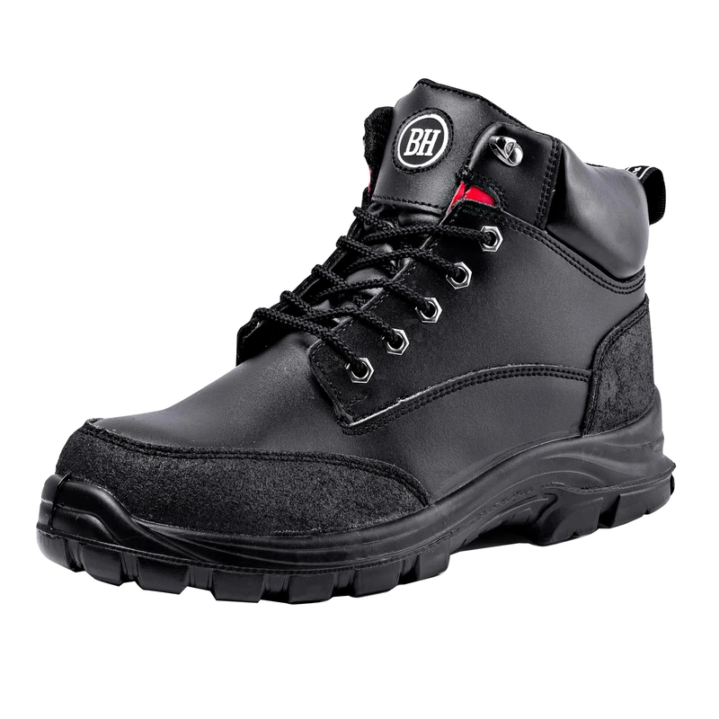 Black Hammer Mens Safety Boots Steel Toe Cap S3 SRC Work Shoes Ankle Leather 7700 (13 UK) Black