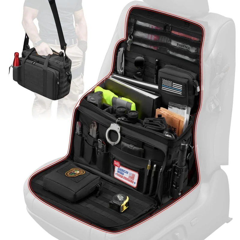 Tidify Patrol Bag Used By Law Enforcement Police Gear and Military Grade - Water Resistant Police Officer Duty Bag - Heavy Duty Car Front Seat Organizer with Multiple Storage Space - Image 1