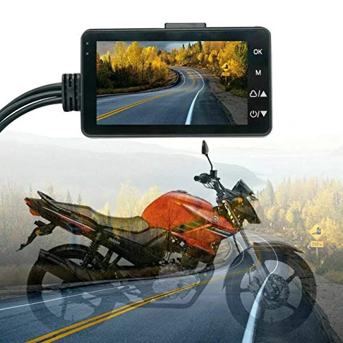 Motorcycle Dash Cam, TOTMOX Dual Lens 1080P Motorbike Camera 4G Wide Angle 3.0'' Screen Night Vision, Front and Rear Waterproof Sport Action Camera Dual Lens Video Recorder Built-in Collision Sensor